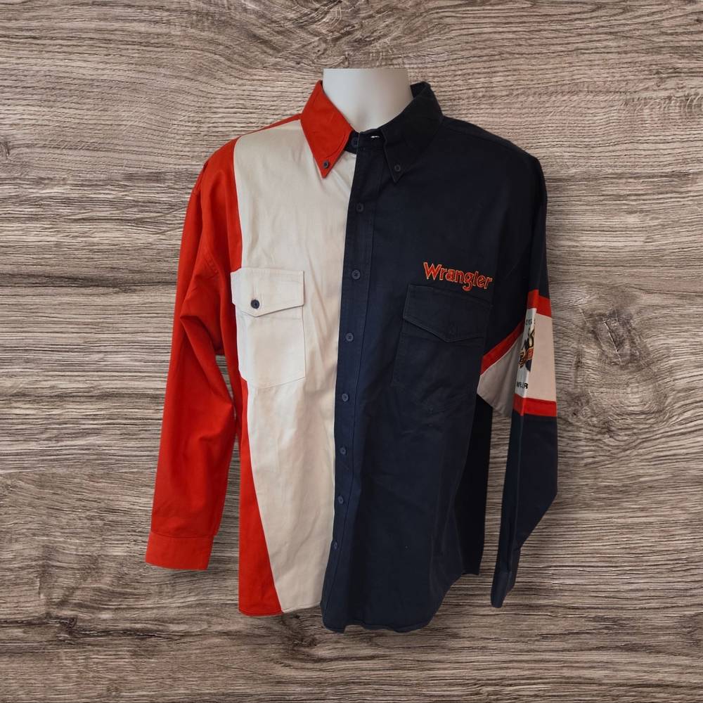 Men's Wrangler Professional PBR Bullriders Long Sleeve Button Down Shirt Size XL
